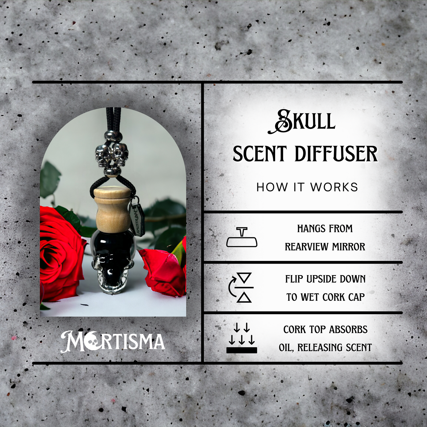 Gothic Silver | Skull-Shaped Car Scent Diffuser