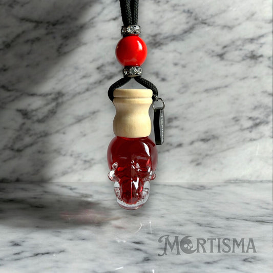 Red & Rhinestones | Skull-Shaped Car Diffuser