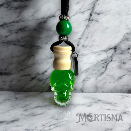 Green & Rhinestones | Skull-Shaped Car Diffuser