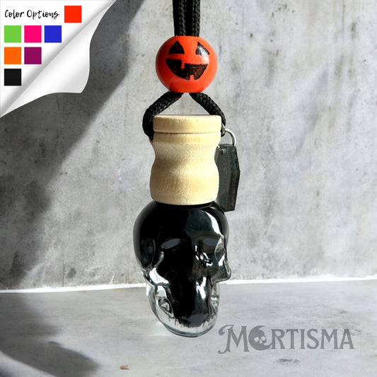 Hand-Drawn Pumpkin Bead | Skull-Shaped Car Scent Diffuser